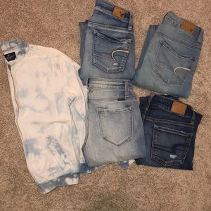 Bundle of jeans and a jacket